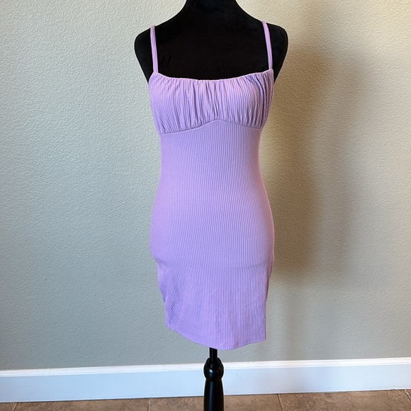 NWT Lavendar Ribbed Knit Bodycon Dress - Picture 3 of 6